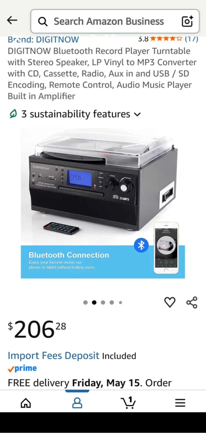 Digitnow turntable, CD, Tape, USB, speakers remote. Bluetooth - photo 2