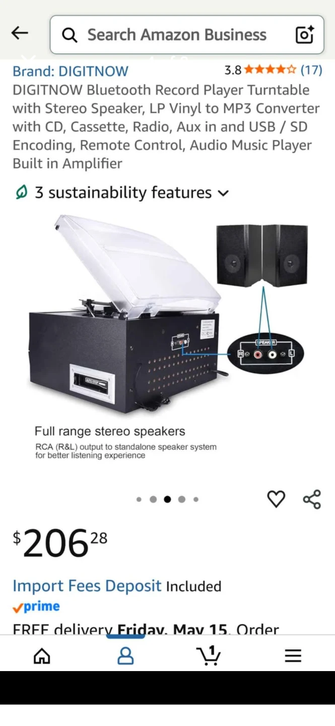Digitnow turntable, CD, Tape, USB, speakers remote. Bluetooth - photo 3
