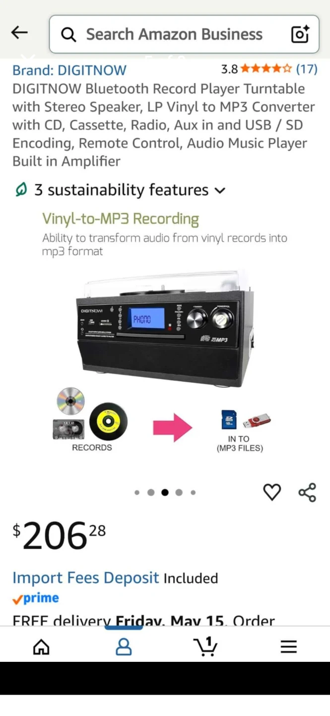 Digitnow turntable, CD, Tape, USB, speakers remote. Bluetooth - photo 4