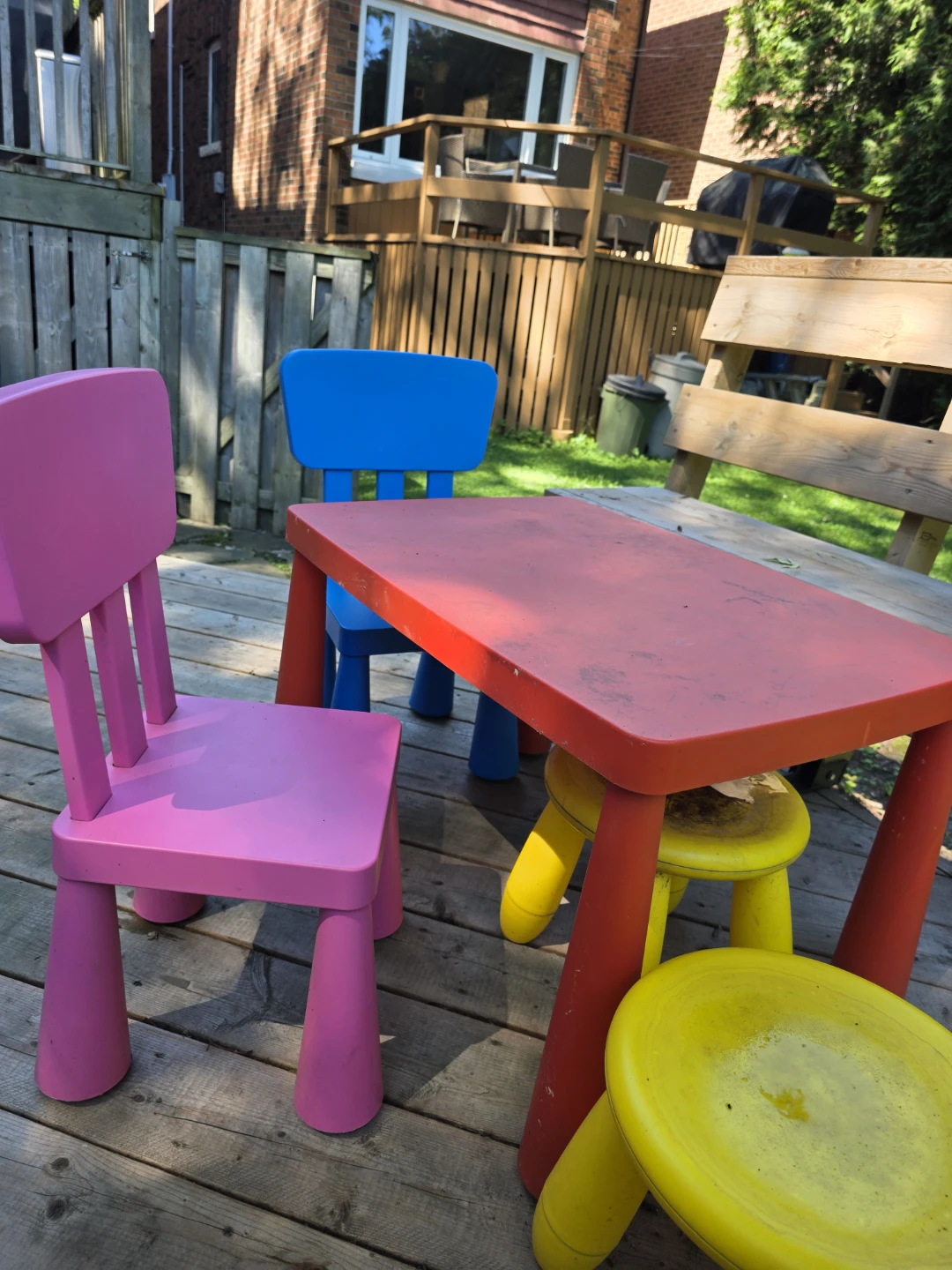 Kids Activity Table Set – Table, 2 Chairs & 2 Stools (Seats 4)