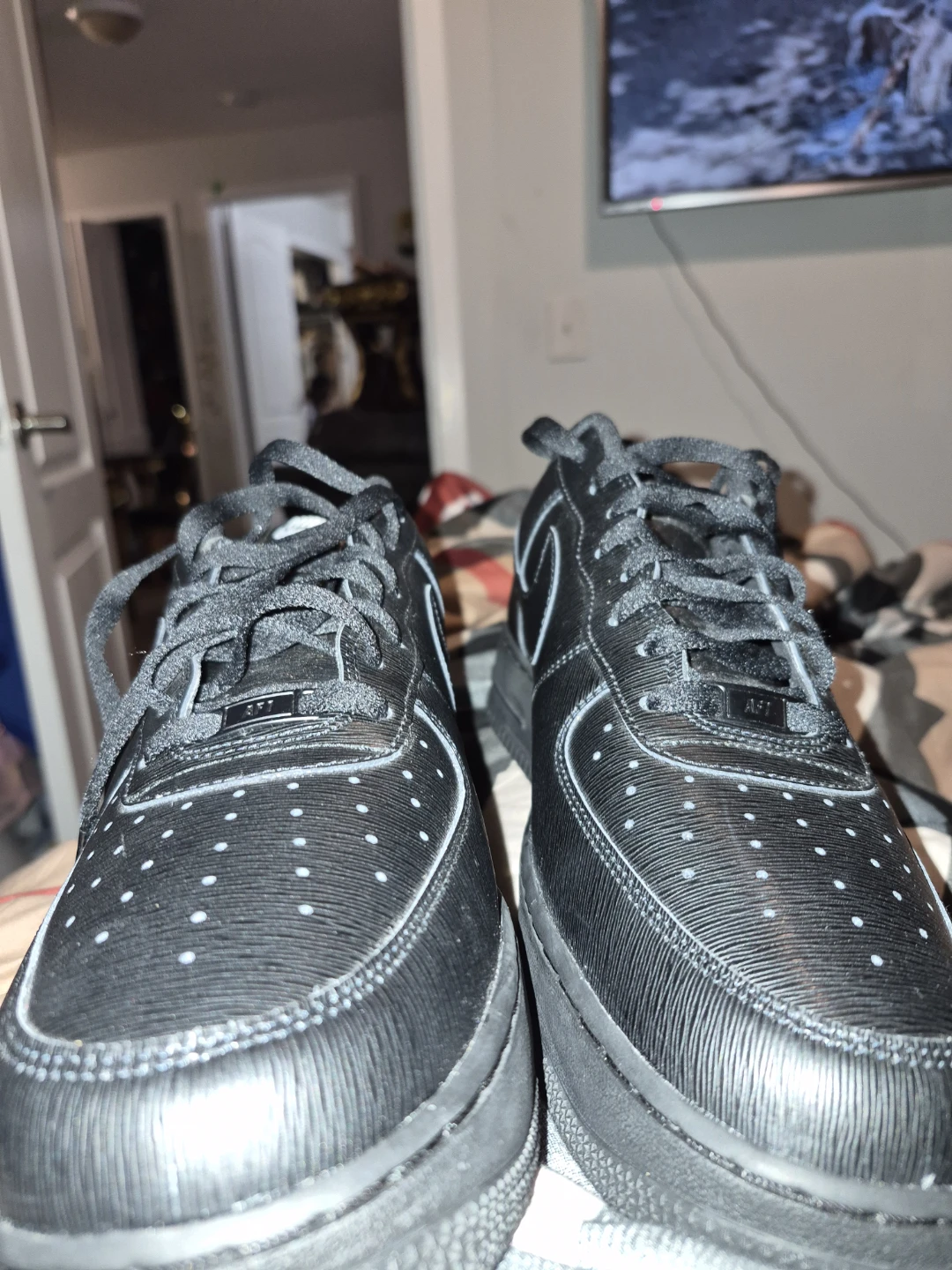 Nike Air Force 1 Black White Dot Men's Shoes - photo 3