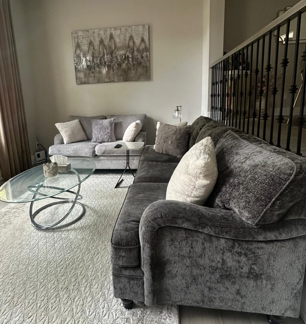 Dark Grey Upholstered Sofa - photo 3