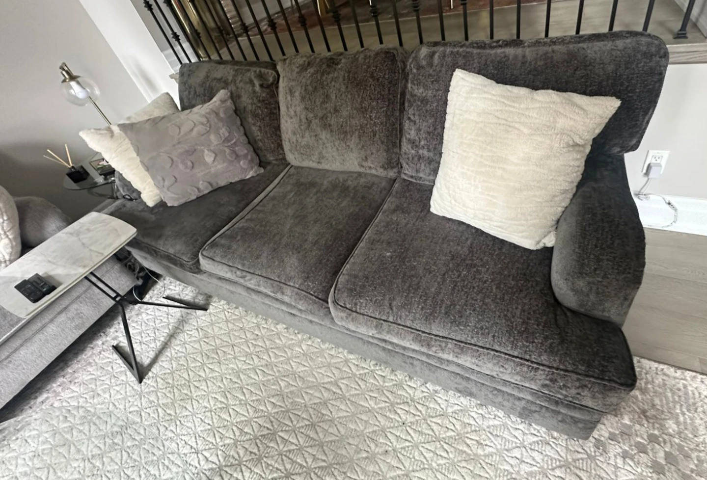 Dark Grey Upholstered Sofa - photo 4