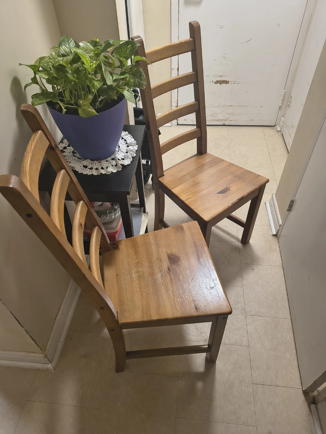 Wooden chairs