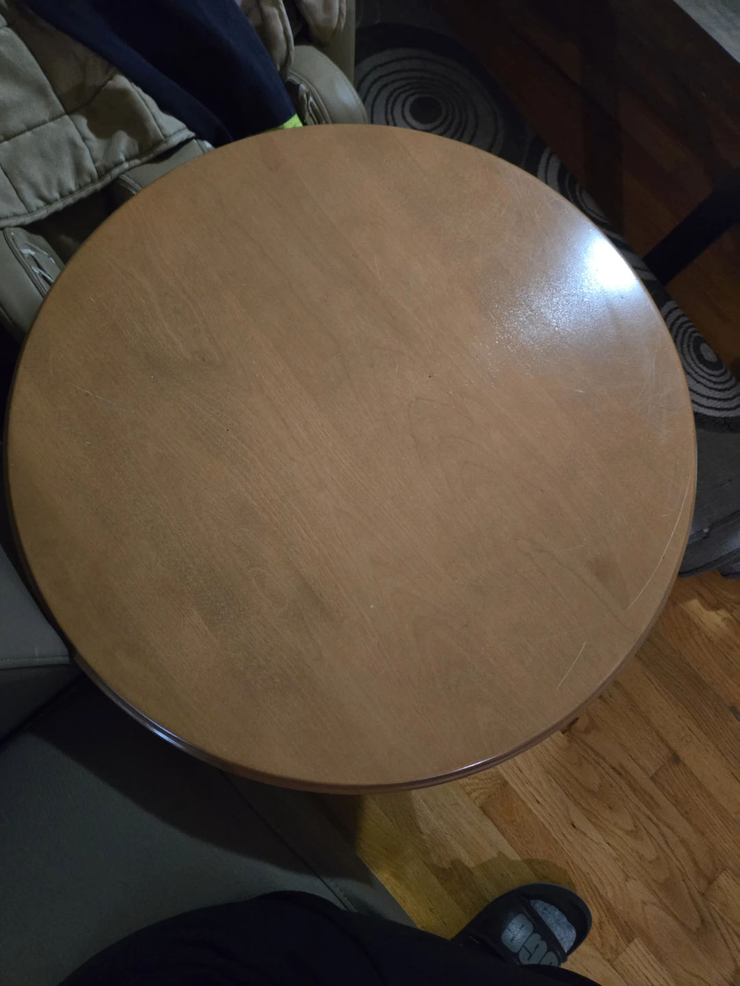 Round Wood End Table