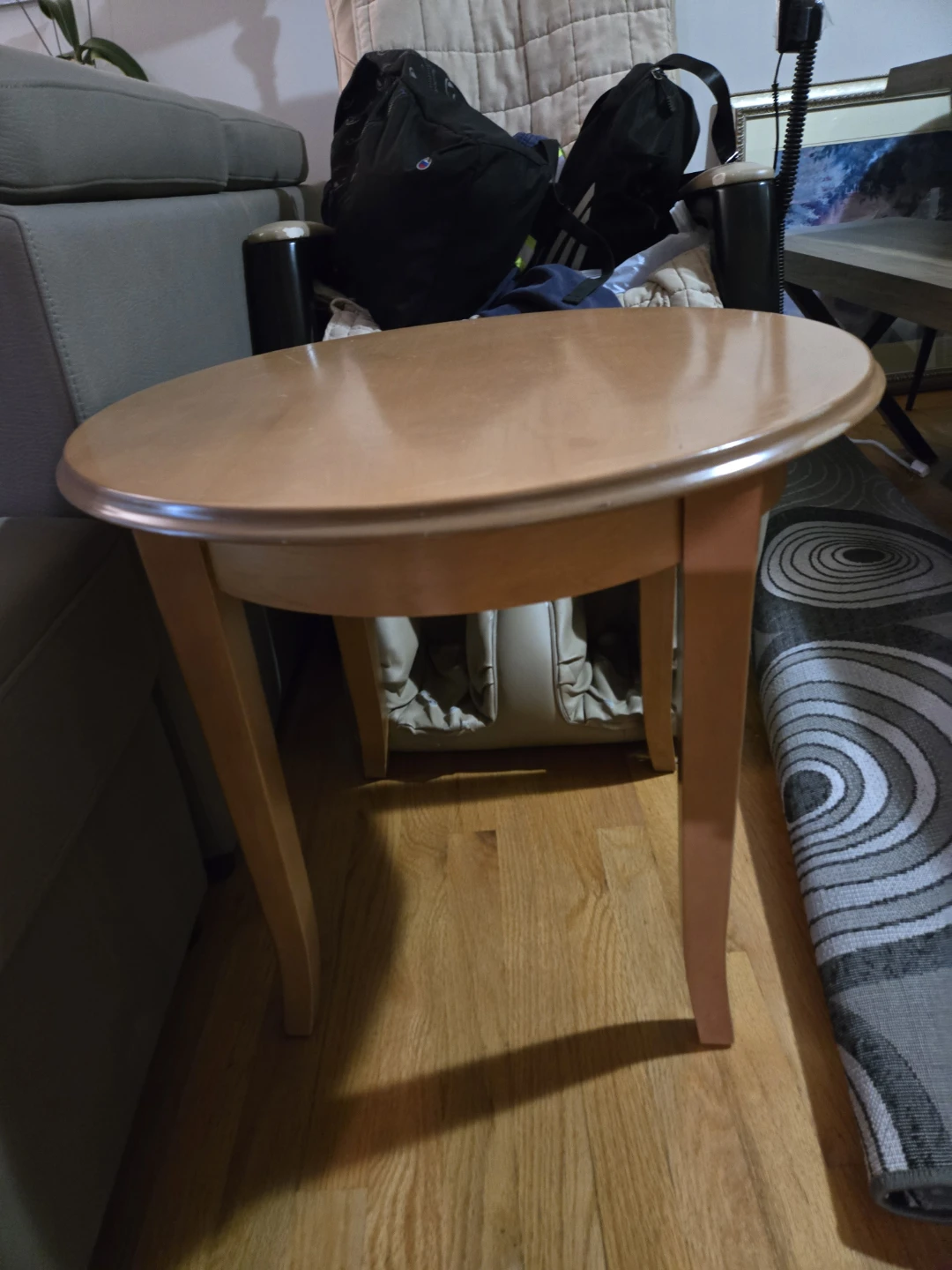 Round Wood End Table - photo 2