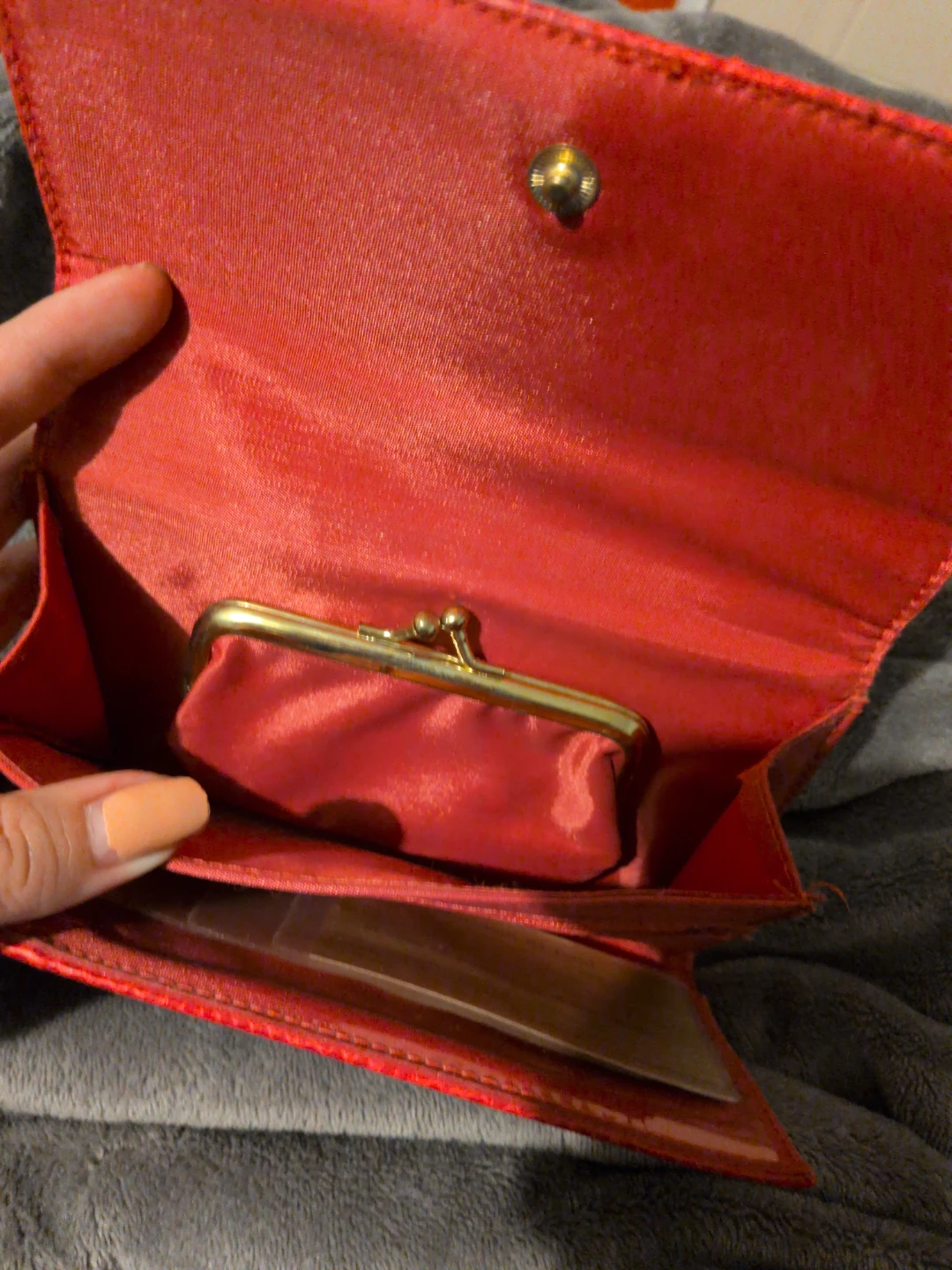 Red Faux Leather Clutch Wallet - photo 3