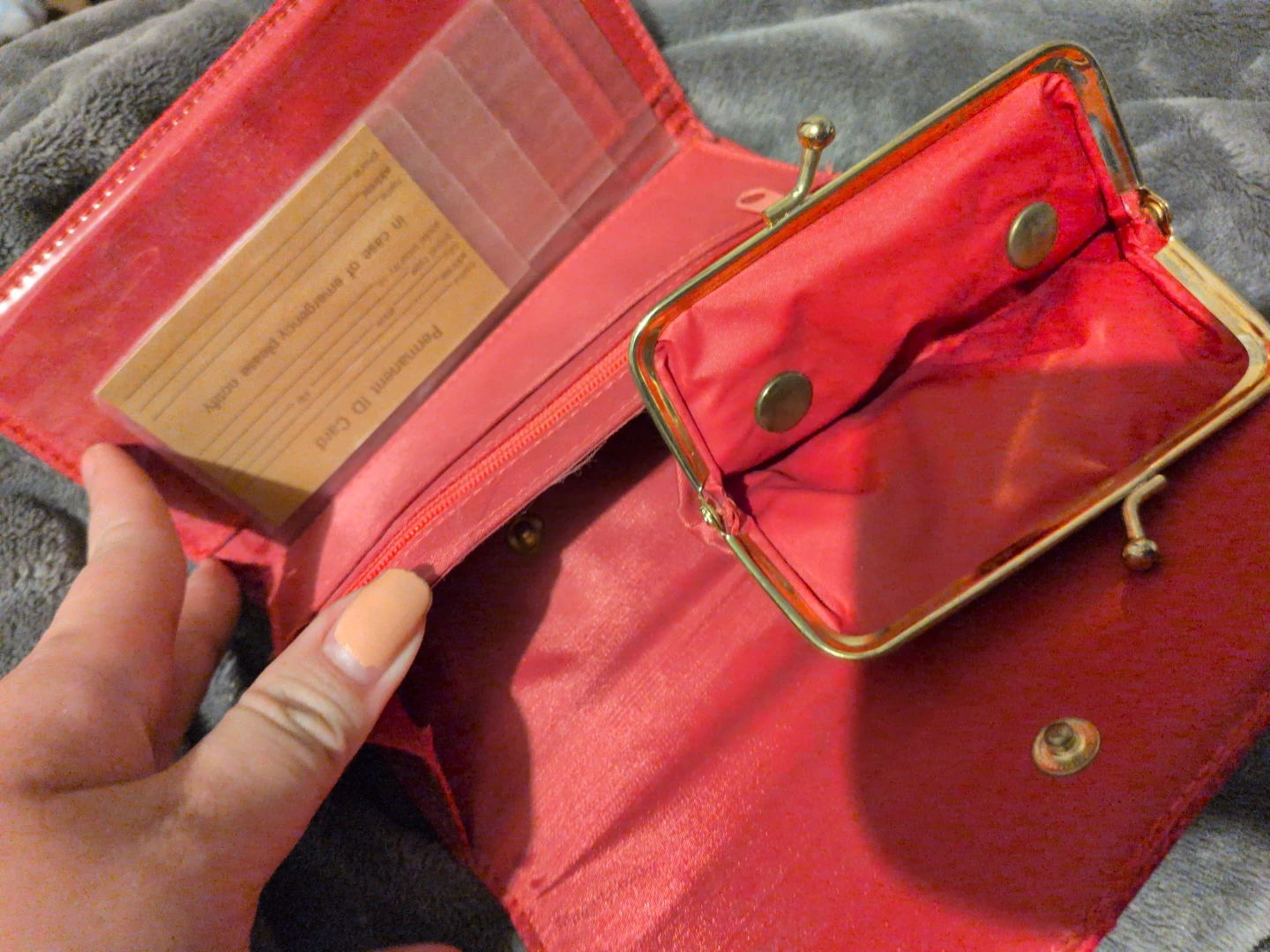 Red Faux Leather Clutch Wallet - photo 4