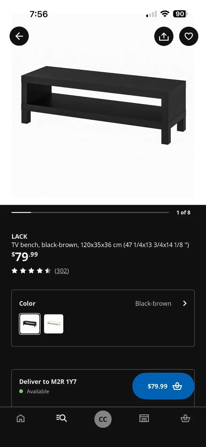 IKEA LACK TV Bench - Black-brown