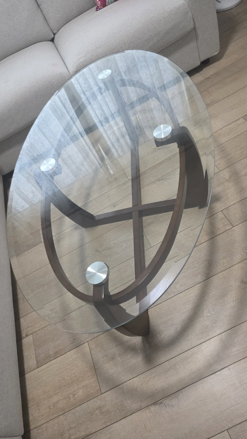 Glass Top Coffee Table with Side Table