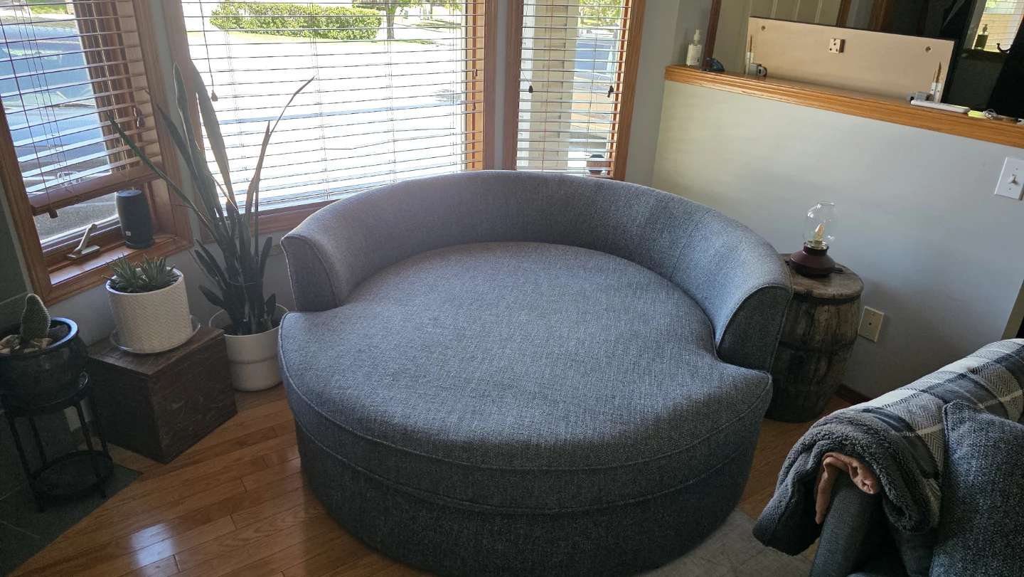 Grey Swivel Barrel Chair - photo 2