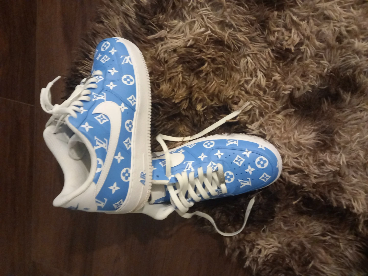 Nike Air Force 1 Custom Blue LV Pattern - photo 3