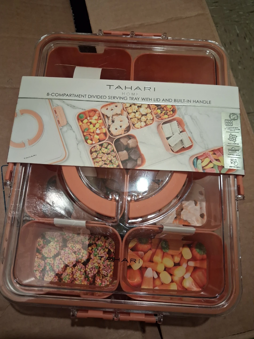 Tahari Home 8-Compartment Divided Serving Tray with Lid - photo 3