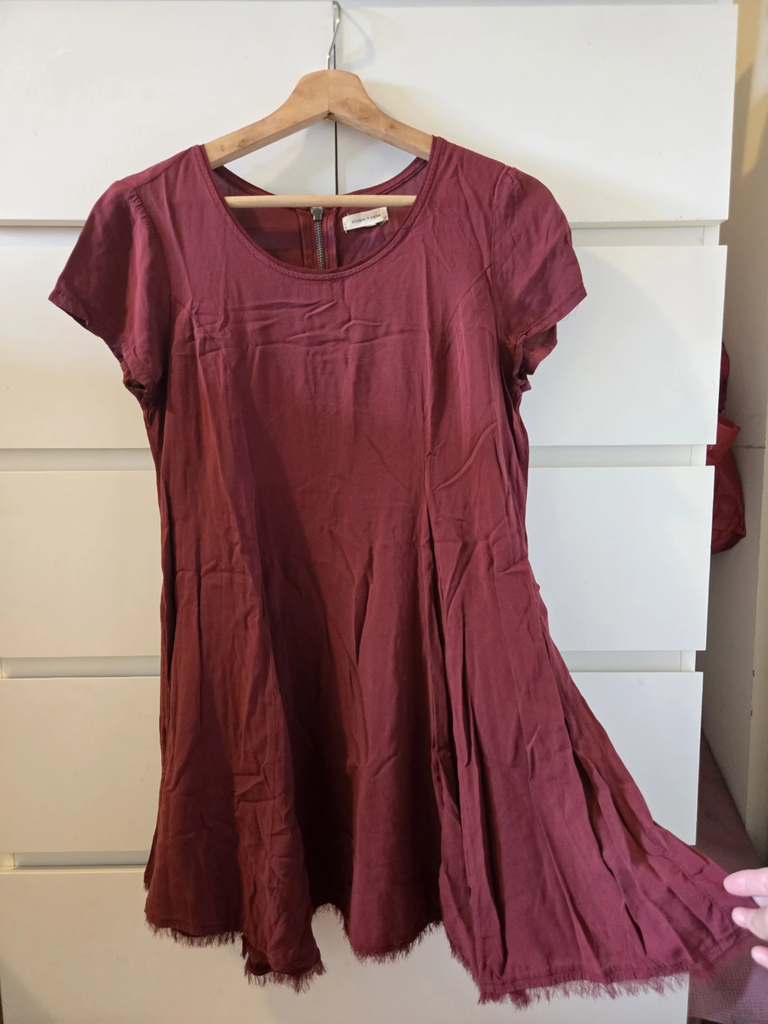Burgundy fit and flare summer Dress