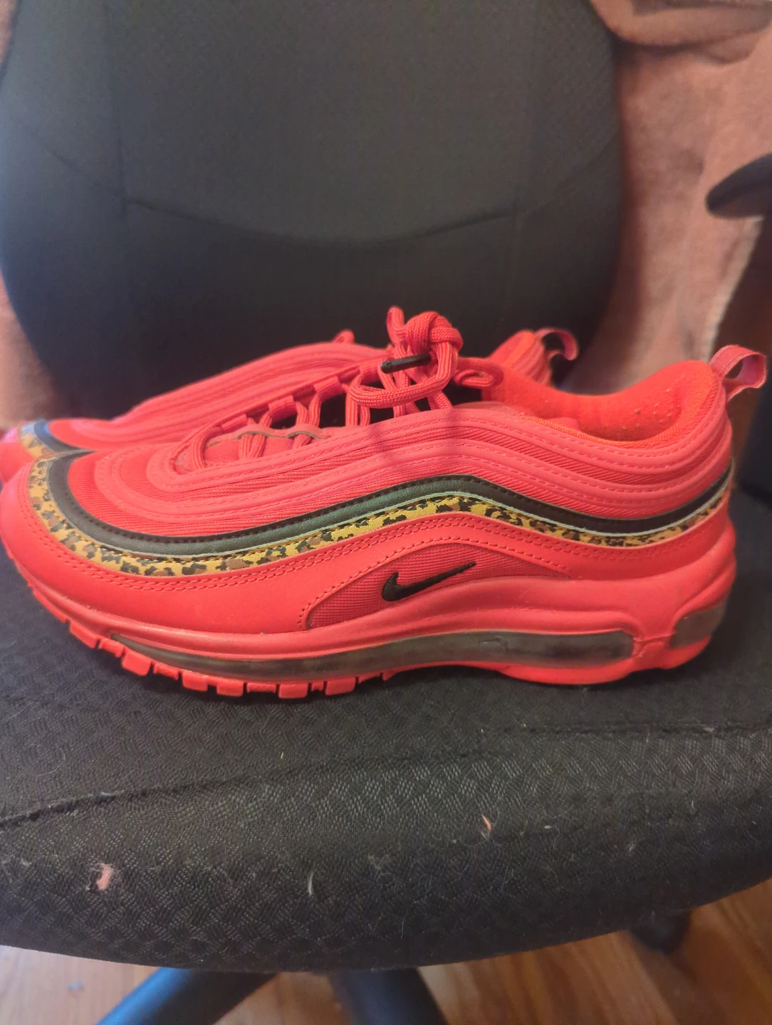 Nike Air Max 97 Red Leopard Print Shoes - photo 2