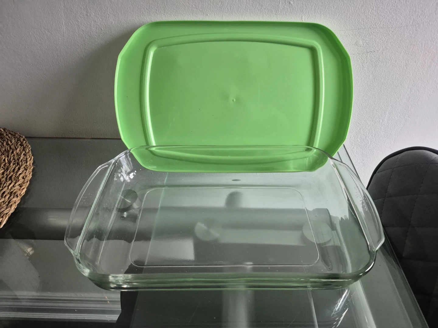 Libbey Glass Baking Dish with Green Lid
