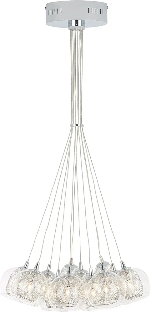 Chrome Pendant Light with Clear Glass Shades - photo 3
