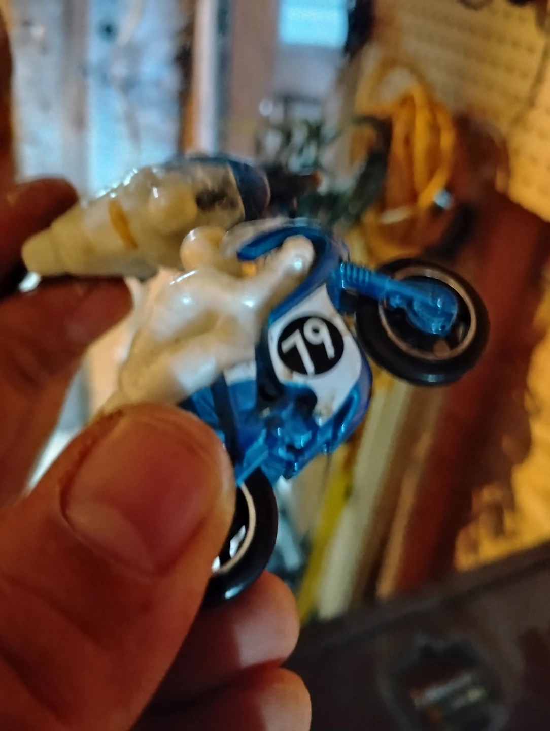 Blue and White Motorcycle Toy with Rider - photo 5