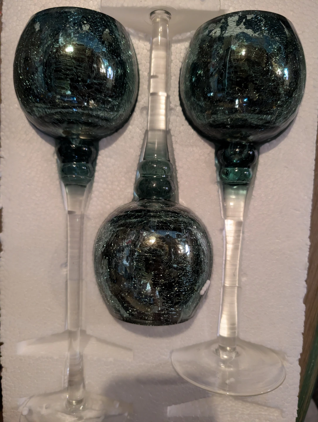 Hometrends Set of 3 Teal Glass Tealight Holders - photo 2