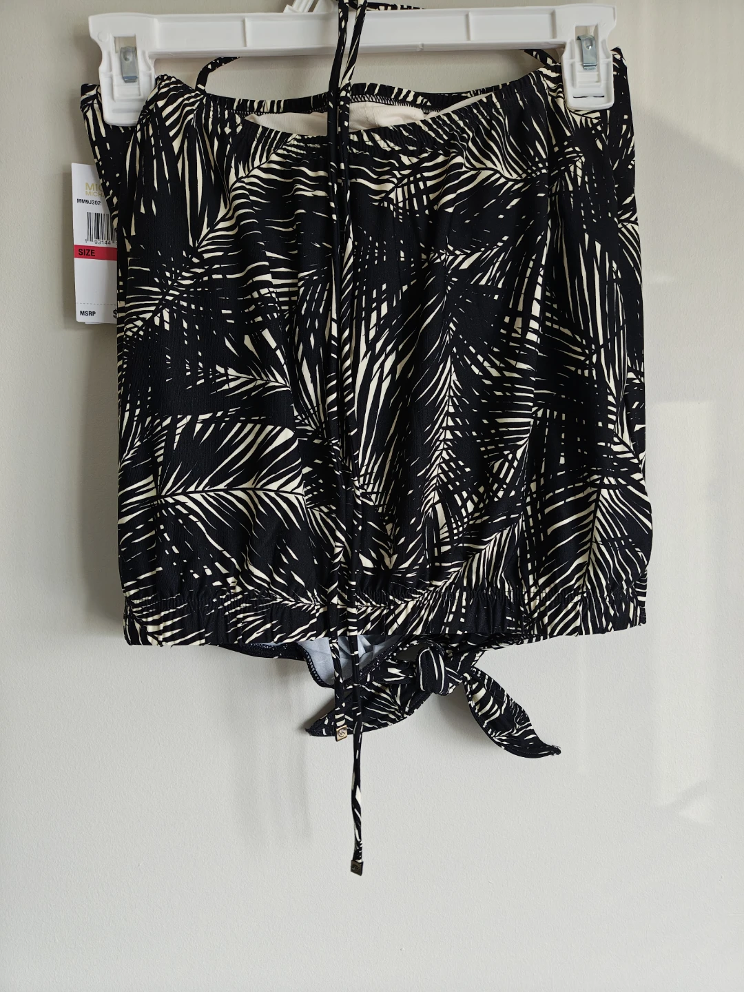 Michael Kors Black & White Palm Print Tankini Top - photo 3