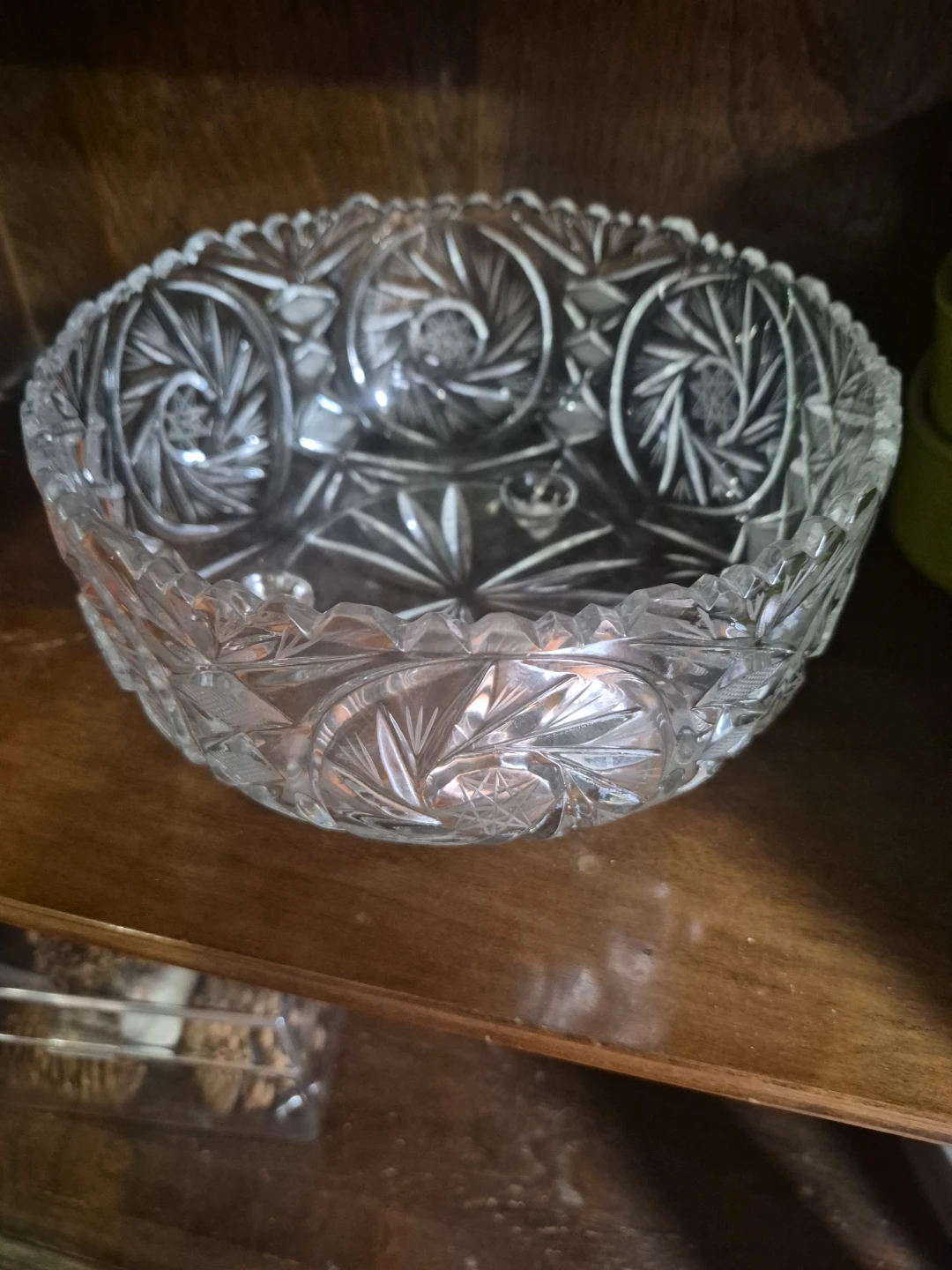 Crystal Cut Glass Serving Bowl