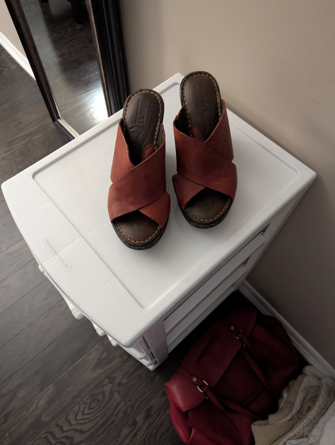 Born Leather Wedge Sandals