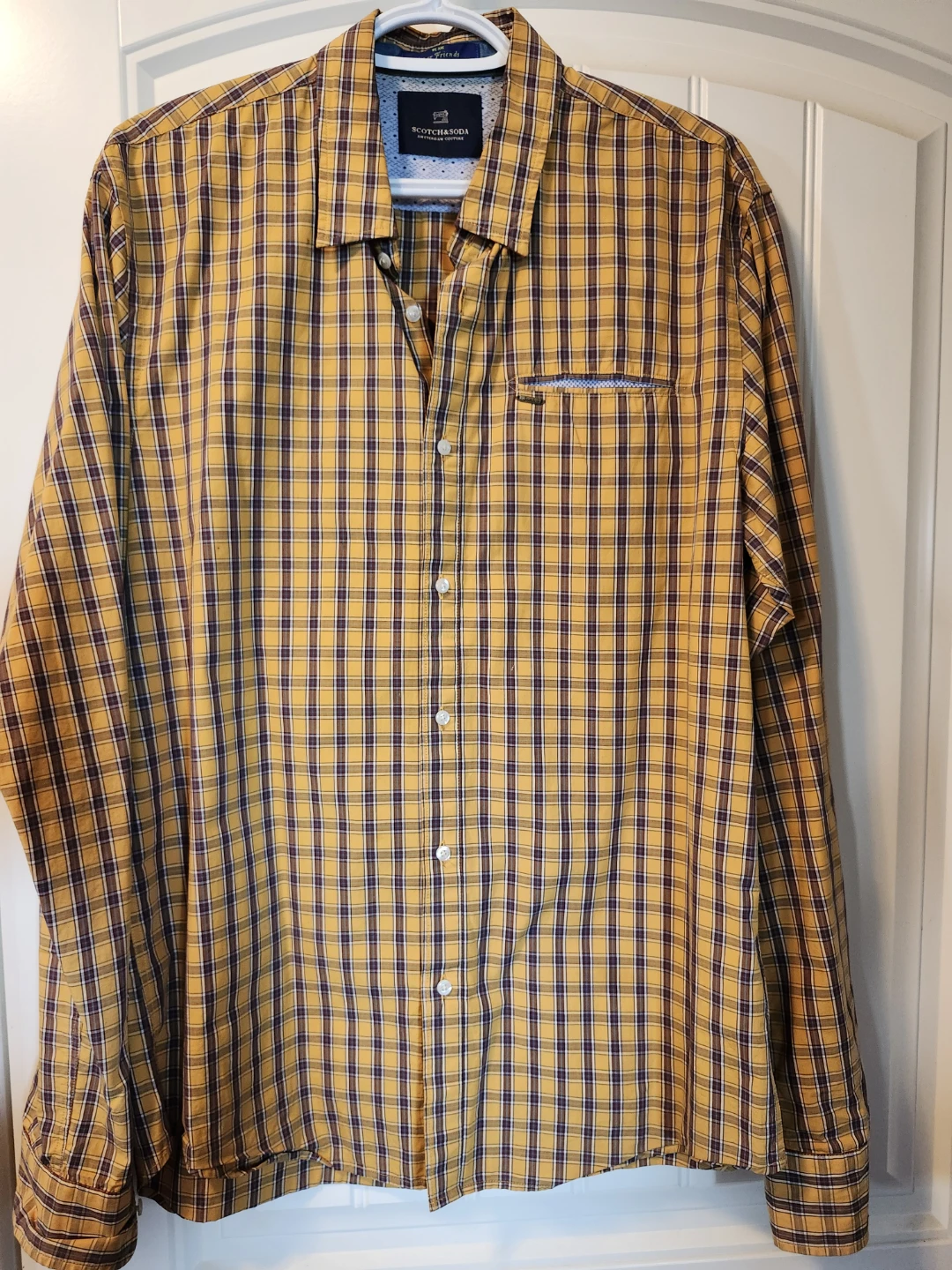 Scotch & Soda Men's Plaid Long Sleeve Shirt