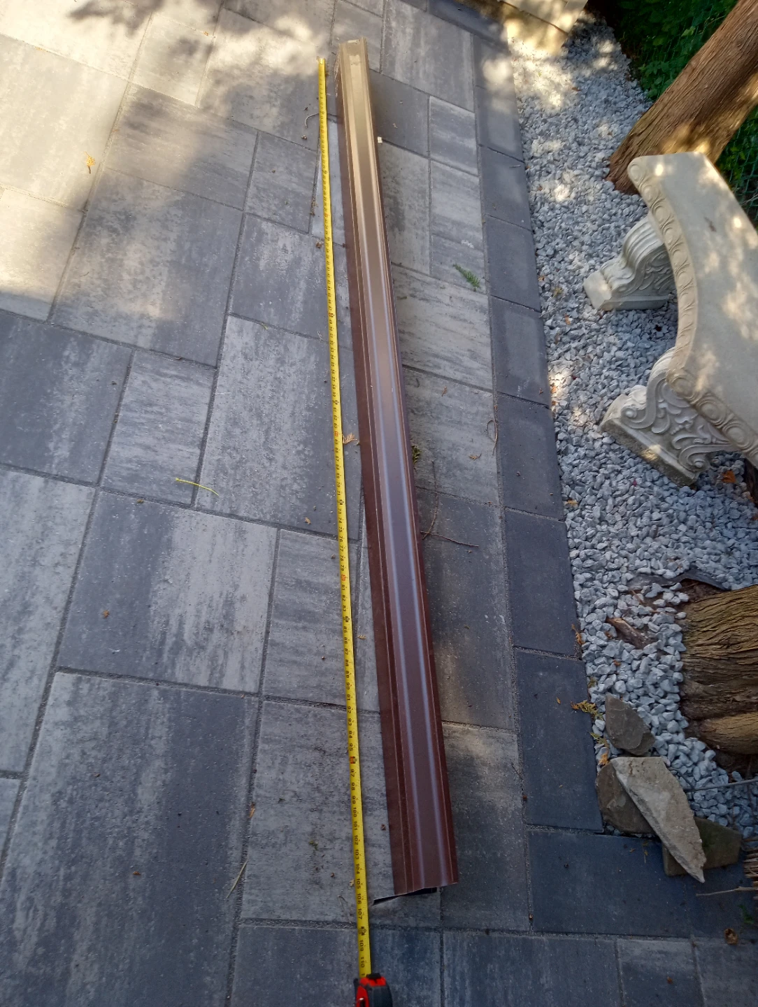 Brown Metal Gutter Section 8 feet 9 inch long x 5 inch deep - photo 3