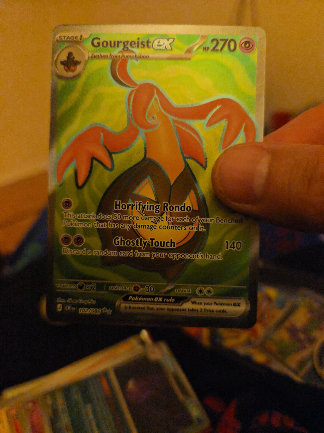 Pokemon Gourgeist EX Card 102/086