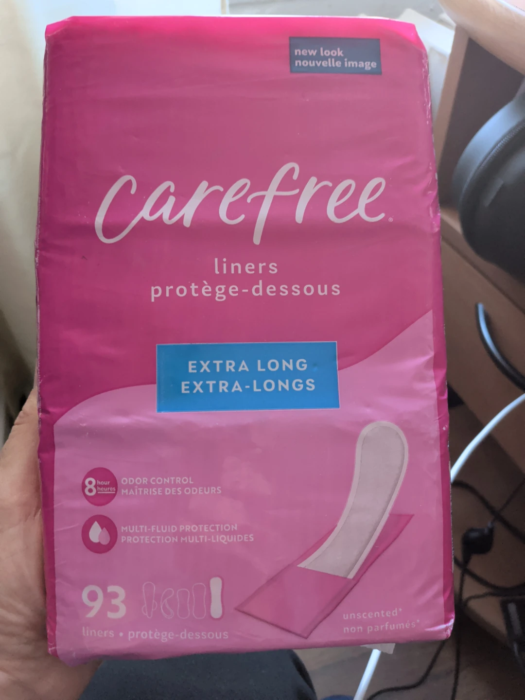 Carefree liners extra-ling 93 ct