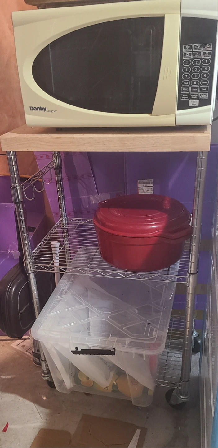 Amazon Basics Portable Kitchen Storage Rack on Caster Wheels - photo 2