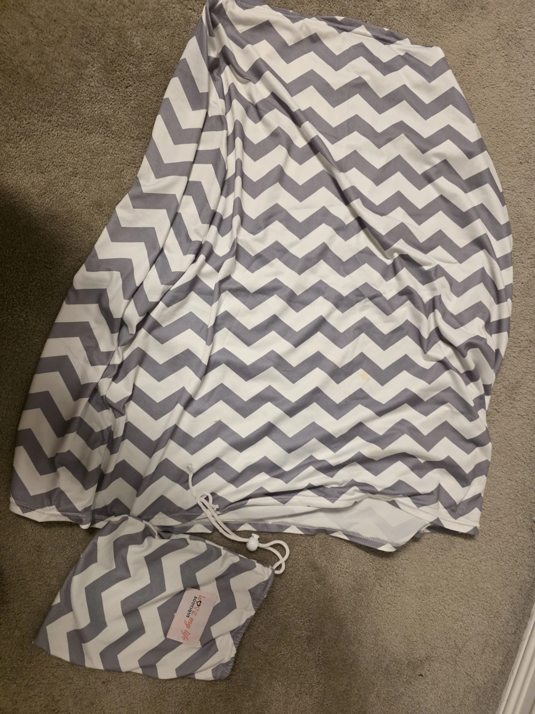 I Love My Life Boutique Nursing Cover - Grey Chevron