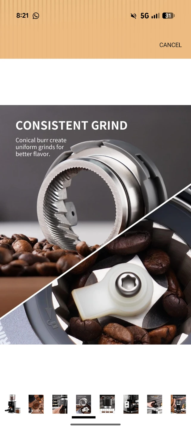 SHARDOR Conical Burr Coffee Grinder with 51 Grind Settings - photo 5