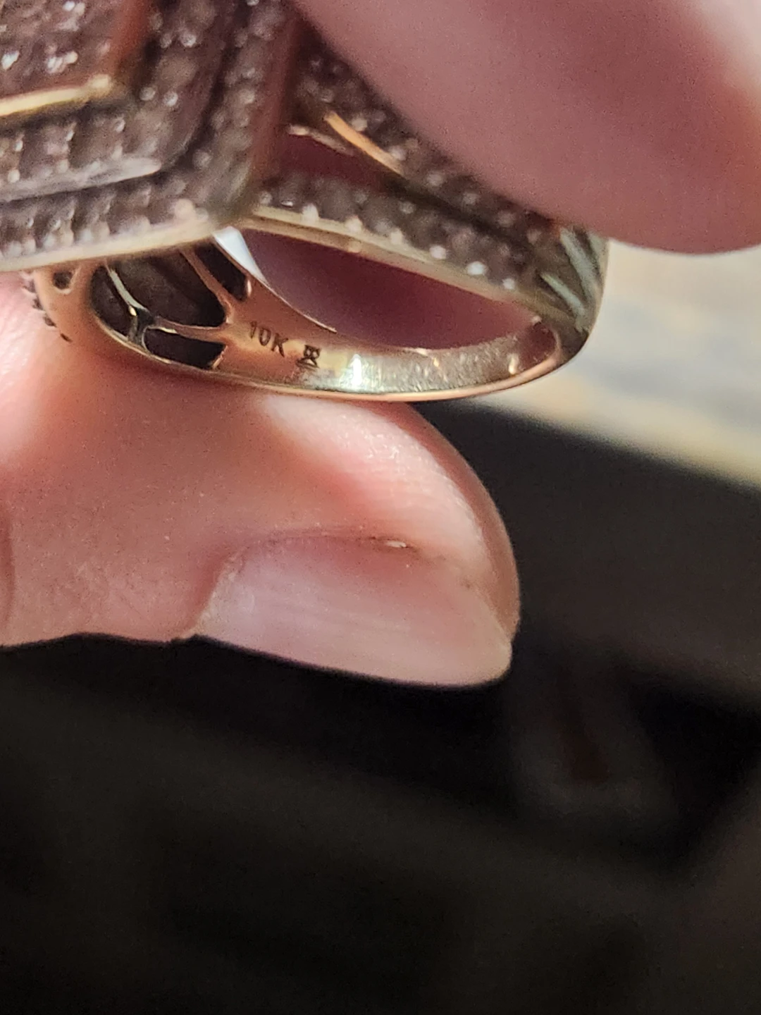 10K Gold Diamond Statement Ring - photo 2