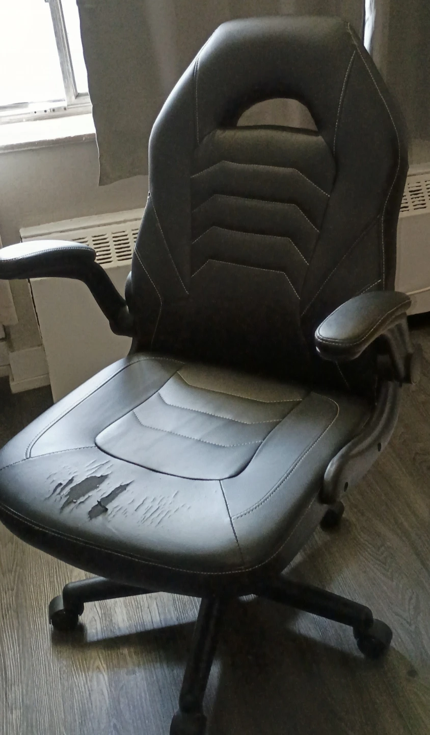 IKEA table with Chair - Black Faux Leather both for $35 - photo 4