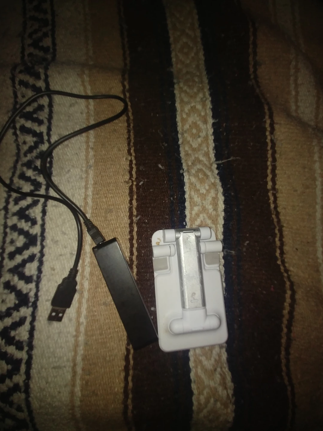 White Folding Phone Stand with USB Cable - photo 2