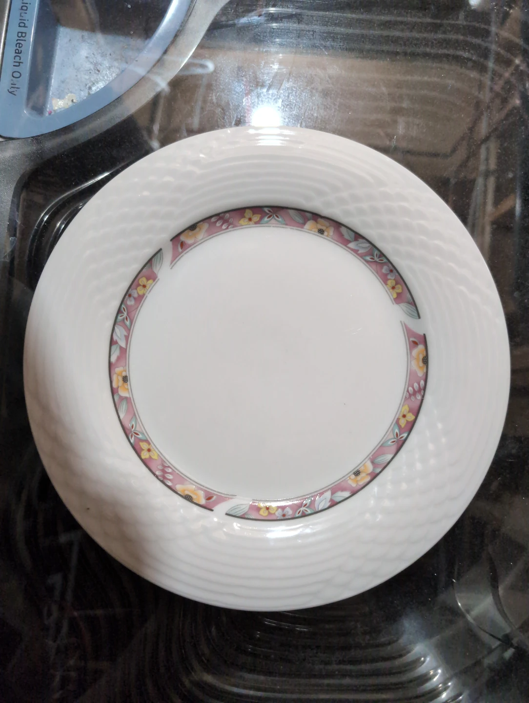 ⚽ Lynns Fine China Jasper Set of 8 Dinner Plates  Floral Design