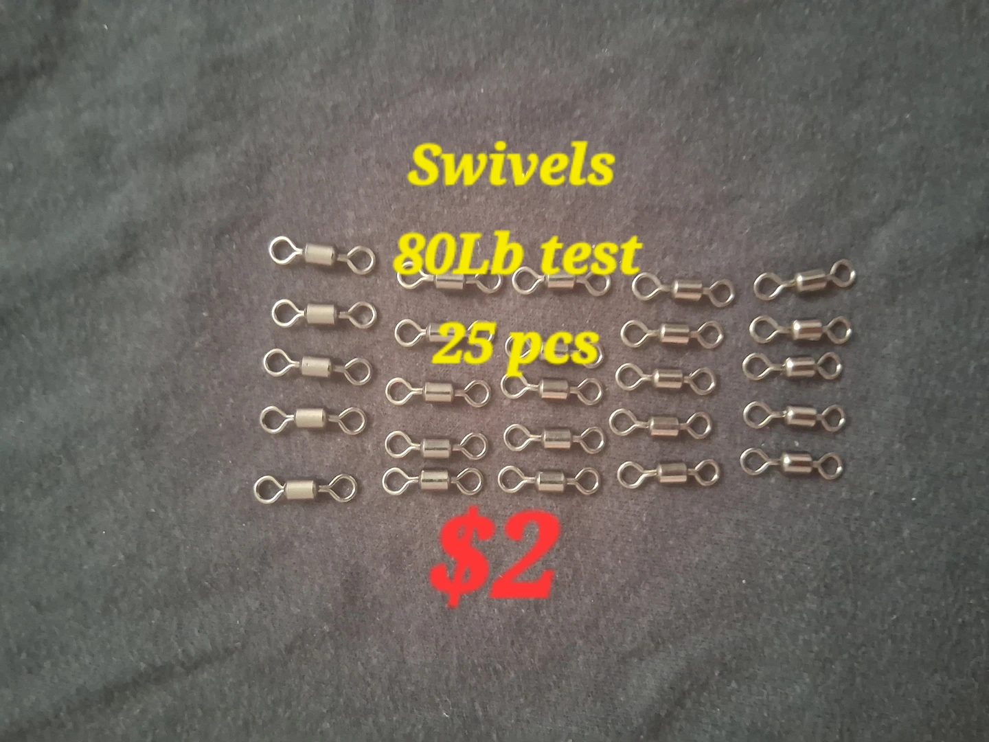 Fishing Swivels 80lb Test 25 pcs