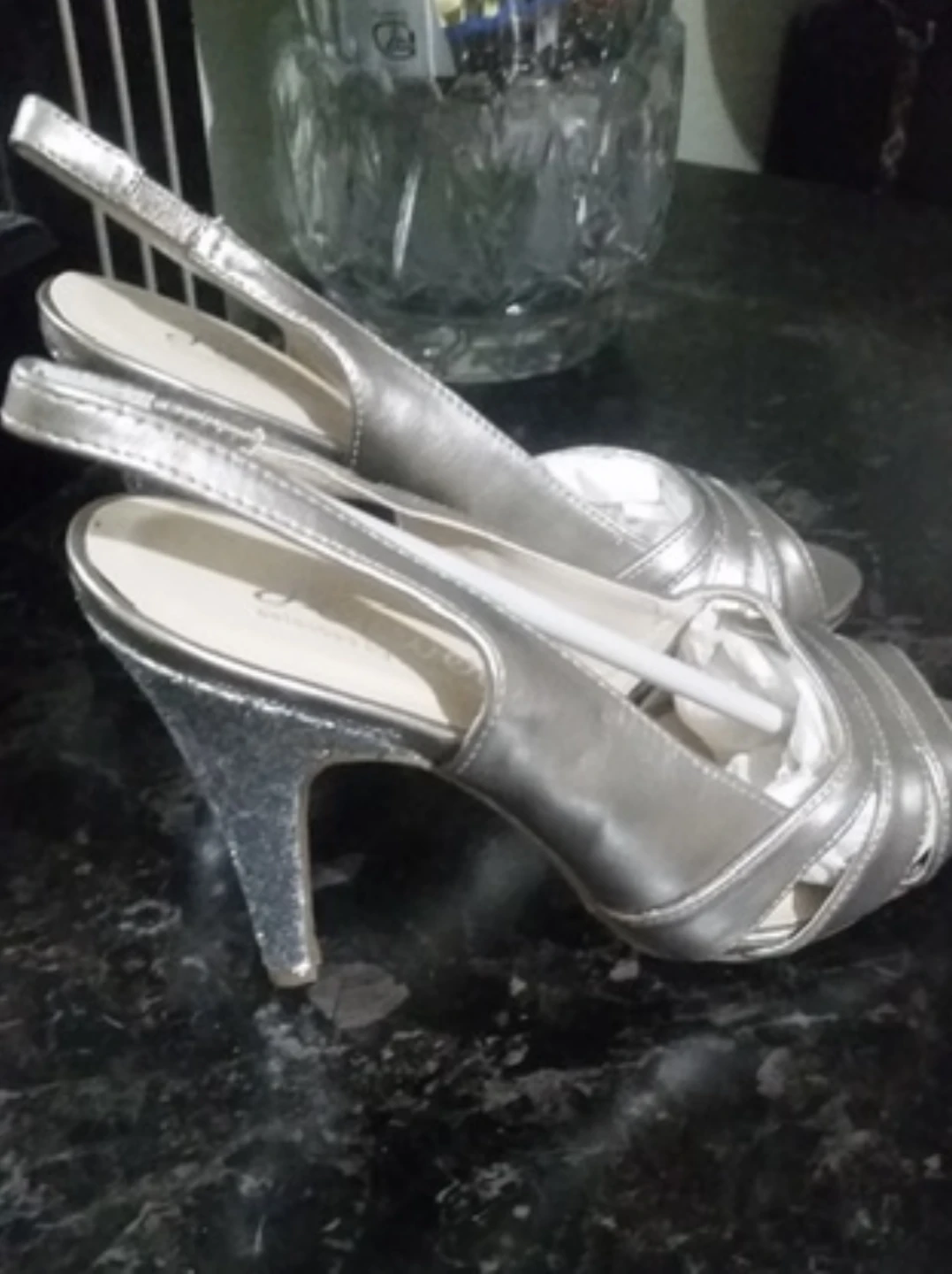 Forever Selected by Paula Abdul Silver Slingback Heels - photo 2