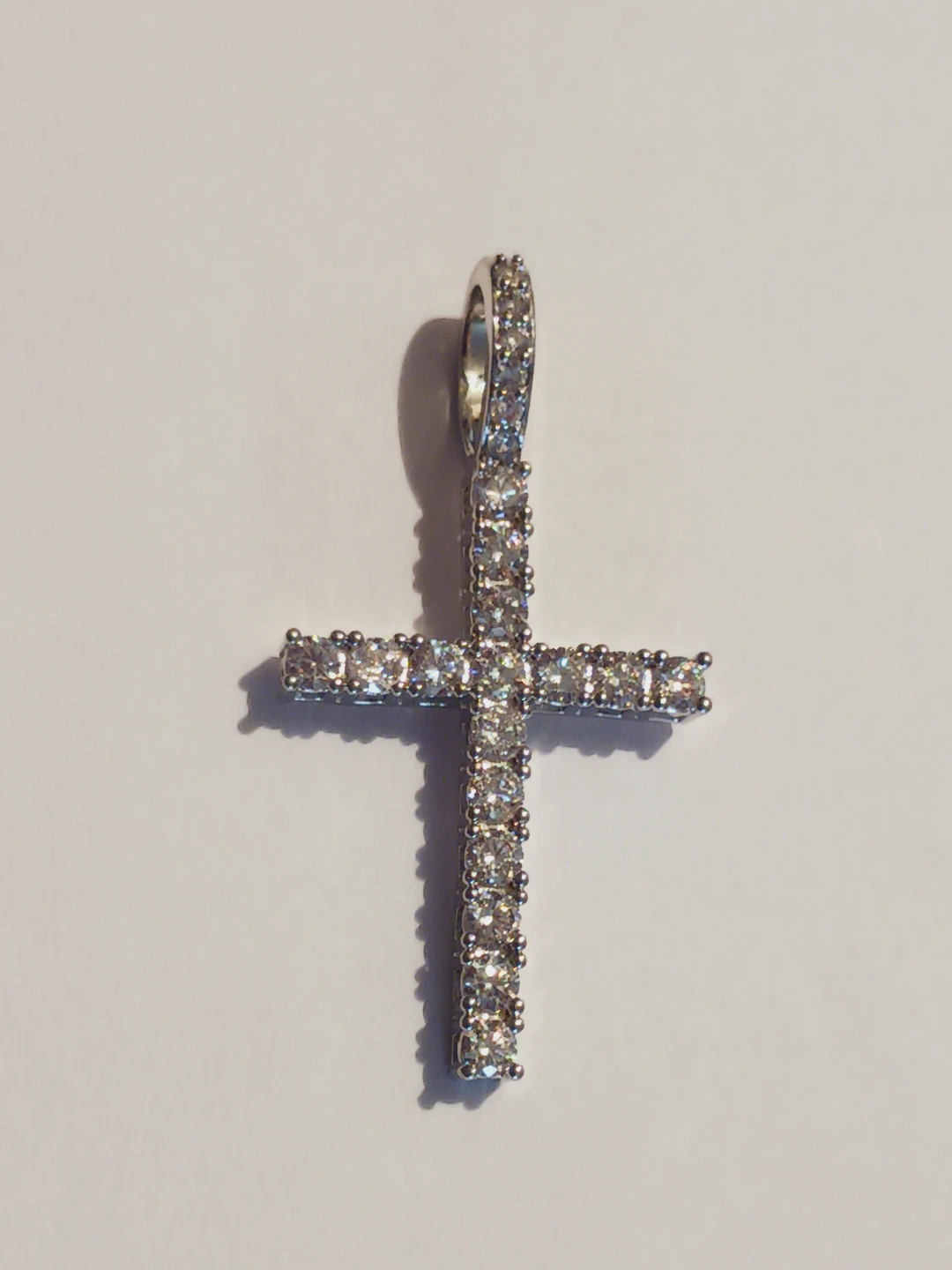 New !! Cross Pendant Charm Silver Tone Cubic Zirconia - photo 2