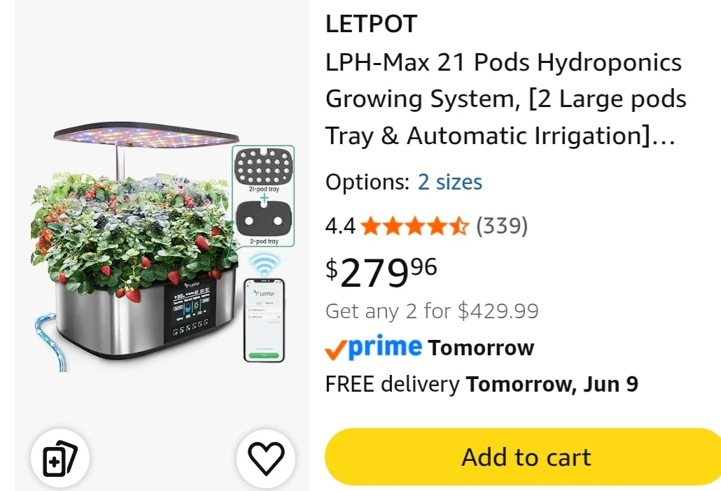 LetPot LPH-Max 21 Pods Hydroponics Growing System - photo 2