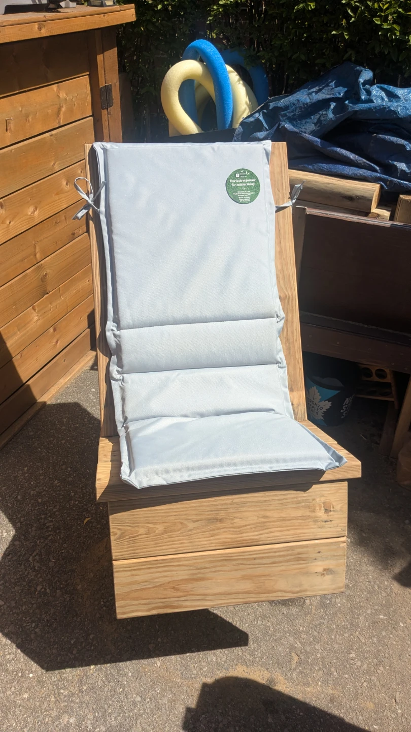 Wooden Adirondack Chair with Cushions