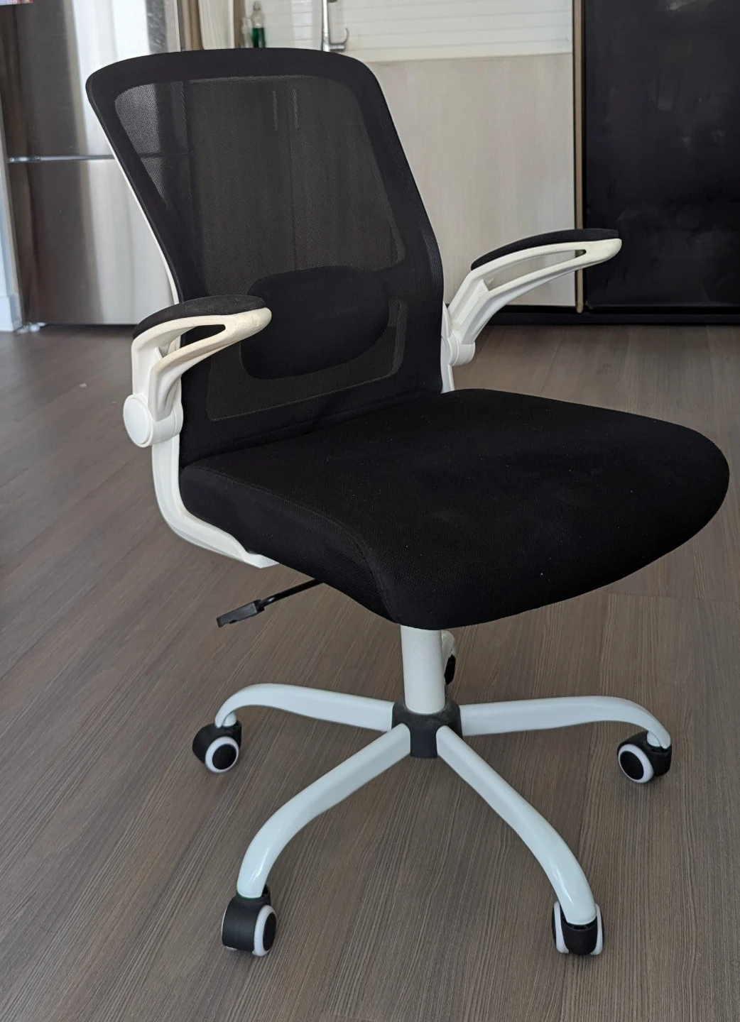 Black Mesh Office Chair with White Accents - photo 3