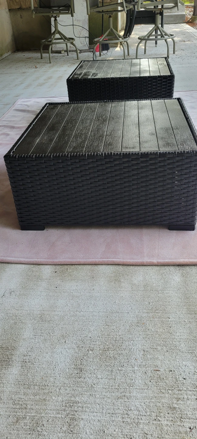 Black wicker ottoman/ table like brand new - photo 3