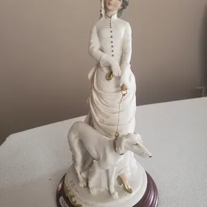 Capodimonte Lady and Dog Figurine
