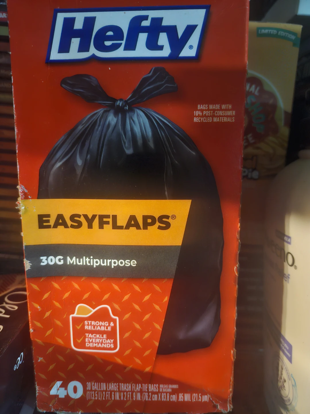 Hefty EasyFlaps 30 Gallon Multipurpose Trash Bags