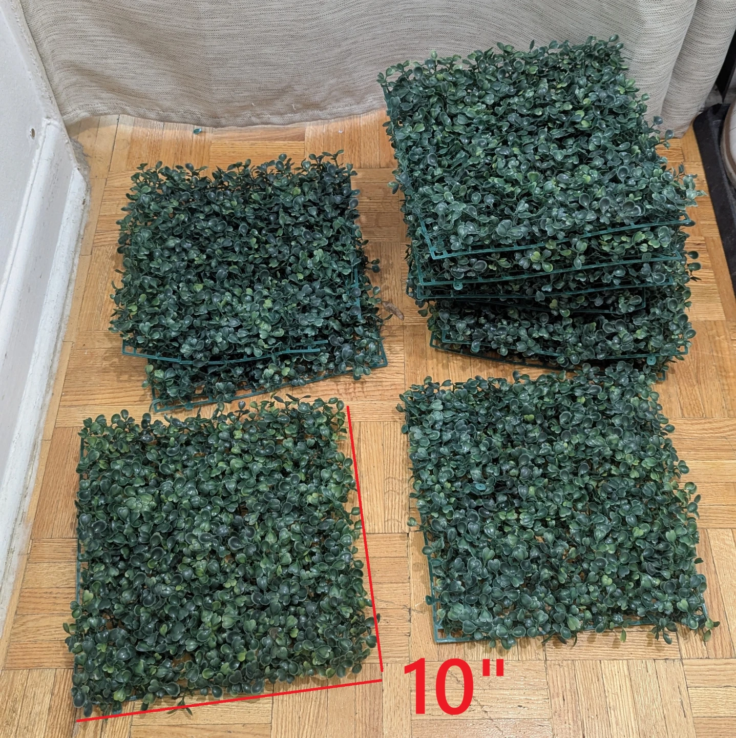 Used Artificial Grass Squares Mat Turf Patch Tiles Faux Rug x10