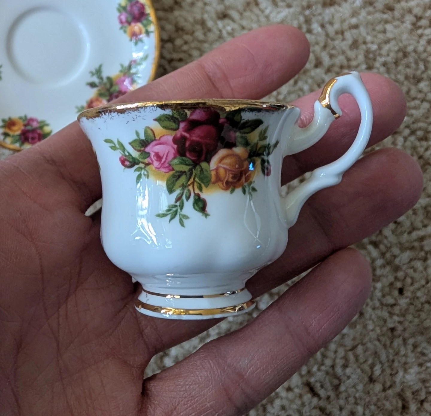 Royal Albert Old Country Roses Mini Cup and Saucer Set