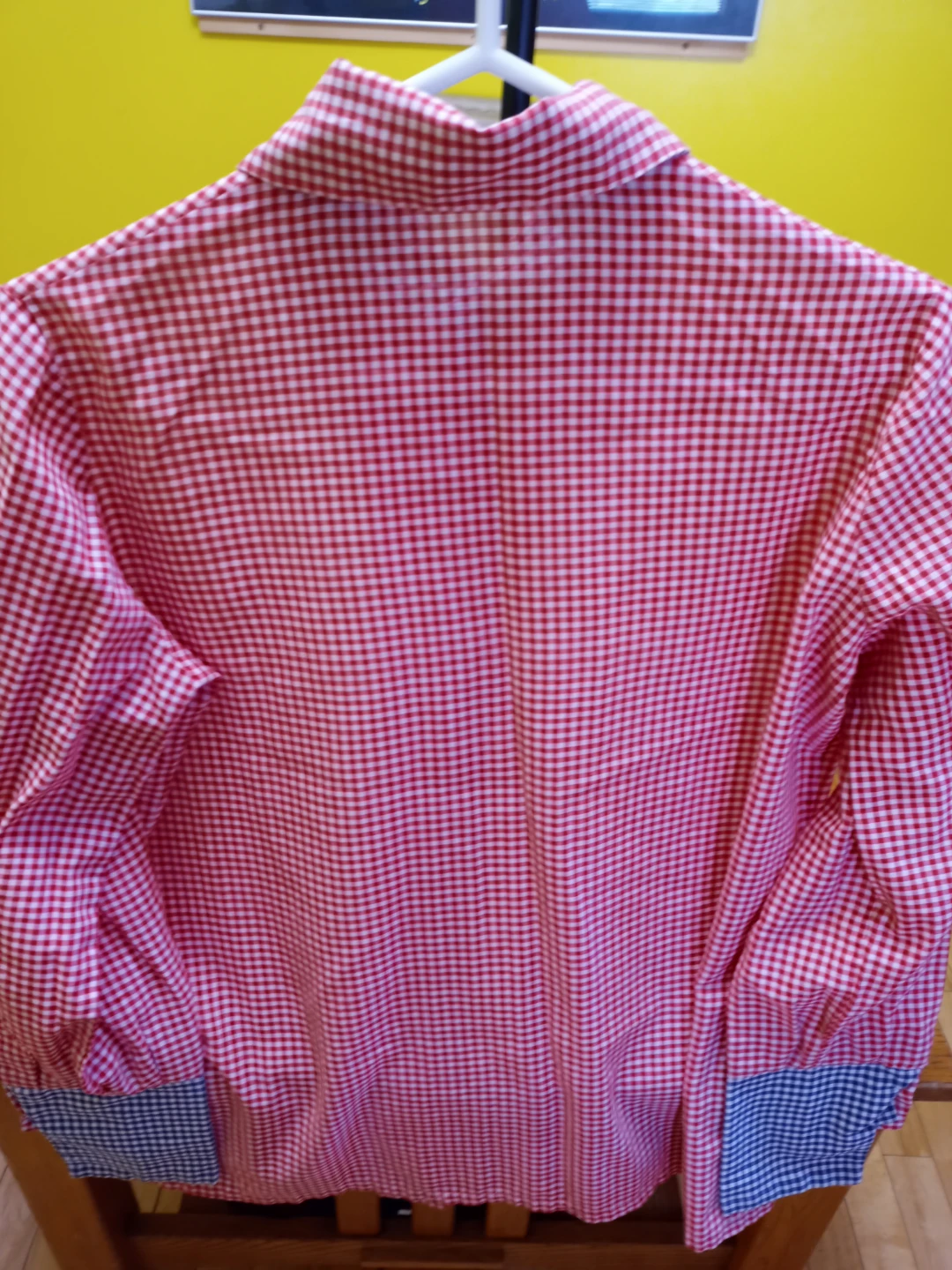 Red and White Gingham Button-Up Shirt - photo 3