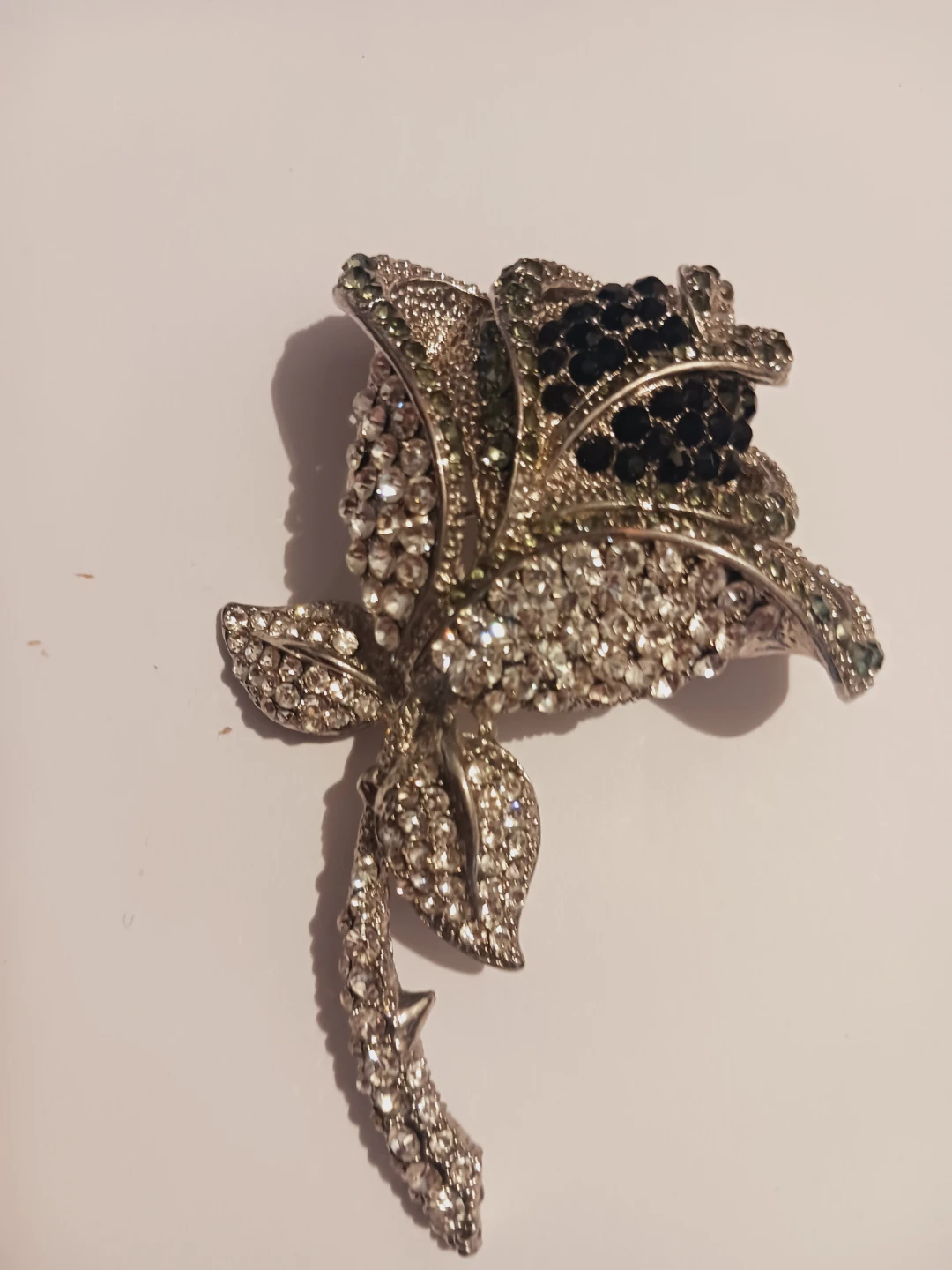 Gorgeous Sparkling Large Rhinestone Rose Brooch